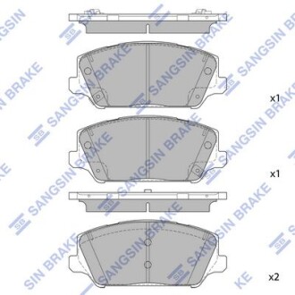 Колодки гальмівні дискові (комплект 4 шт) Hi-Q (SANGSIN) SP1986