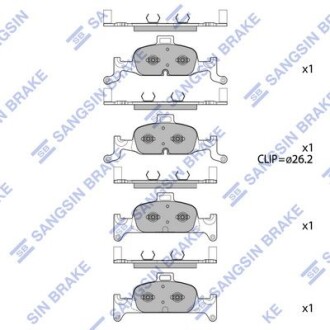 Колодки тормозные передние Audi A4 (15-), A5 (19-) Hi-Q (SANGSIN) SP4111