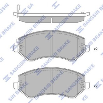 Колодки тормозные передние Chrysler Voyager (-08), Dodge Caravan (04-) Hi-Q (SANGSIN) SP4170