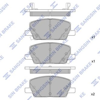 Колодки тормозные передние Chevrolet Trax (18-), Buick Encore (21-) Hi-Q (SANGSIN) SP4285