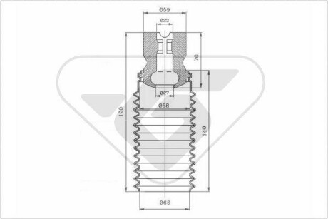 Пылезащитный комилект, амортизатор HUTCHINSON KP053
