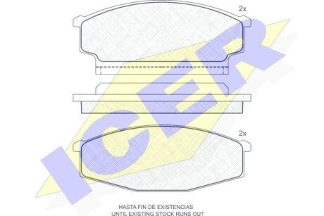 Комплект тормозных колодок, дисковый механизм ICER 140533