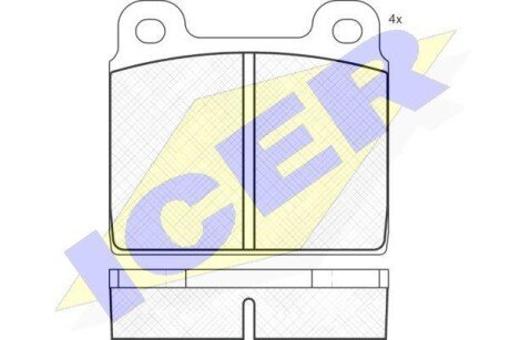 Колодки гальмівні дискові, комплект ICER 180011