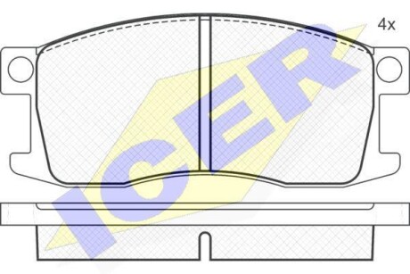 Комплект тормозных колодок, дисковый механизм ICER 180319