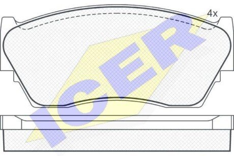 Колодки гальмівні дискові, комплект ICER 180937