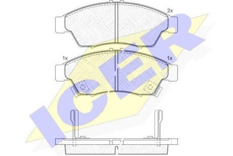 Комплект тормозных колодок, дисковый механизм ICER 181453