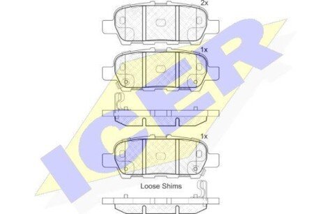 Комплект тормозных колодок, дисковый механизм ICER 181901-203