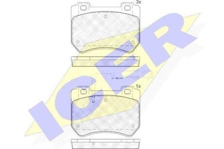 Комплект тормозных колодок, дисковый механизм ICER 181932