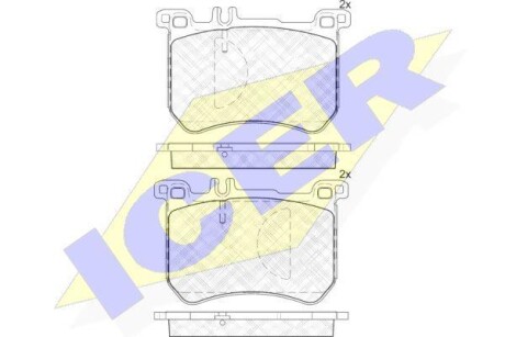 Комплект тормозных колодок (дисковых) ICER 182100