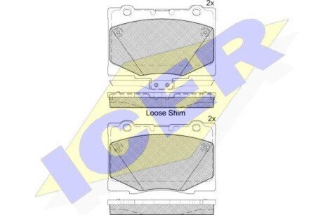 Комплект тормозных колодок, дисковый механизм ICER 182184