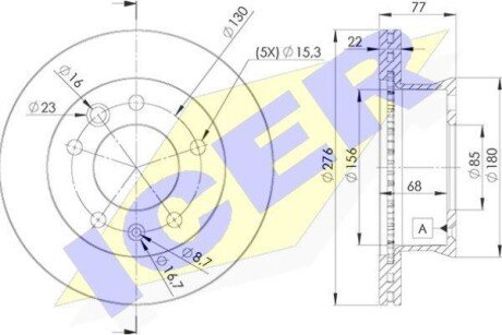 Тормозной диск ICER 78BD0181-1