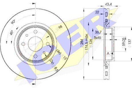 Тормозной диск ICER 78BD0356-2