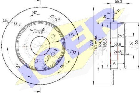 Тормозной диск ICER 78BD0412-2