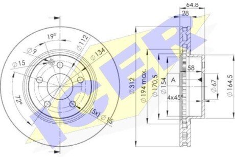 Тормозной диск ICER 78BD0414-2