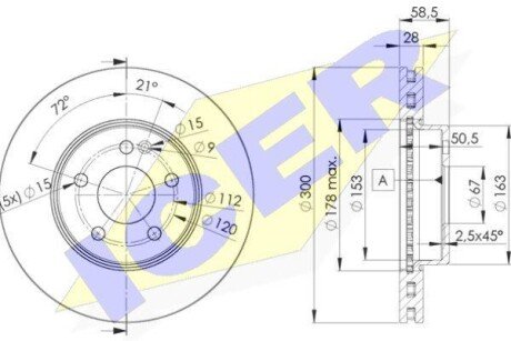 Тормозной диск ICER 78BD0415-2