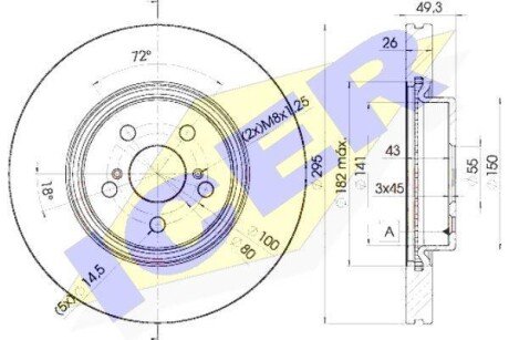 Тормозной диск ICER 78BD0505-2
