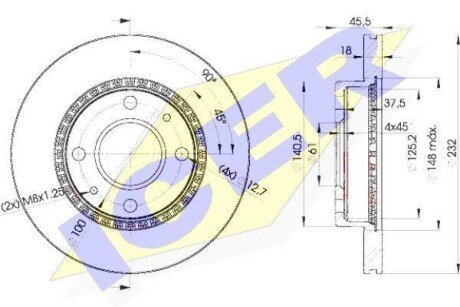 Тормозной диск ICER 78BD0601-2