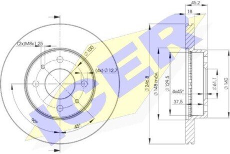 Тормозной диск ICER 78BD0602-2