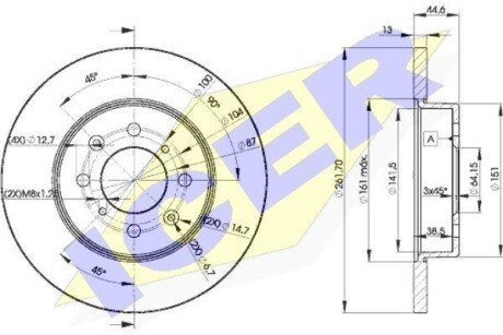 Тормозной диск ICER 78BD0841-2