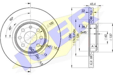 Тормозной диск ICER 78BD0922-2