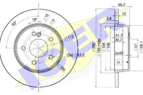 Тормозной диск ICER 78BD1213-2