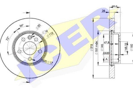 Тормозной диск ICER 78BD1530-2