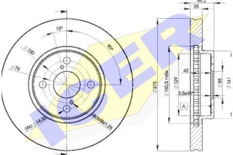 Тормозной диск ICER 78BD2080-2