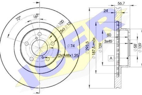 Тормозной диск ICER 78BD2630-2