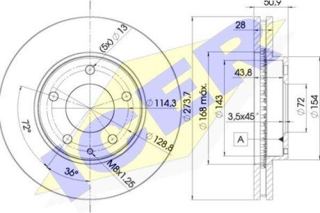 Тормозной диск ICER 78BD2671-2