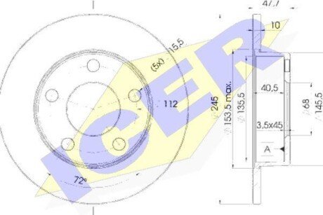 Тормозной диск ICER 78BD2746-2