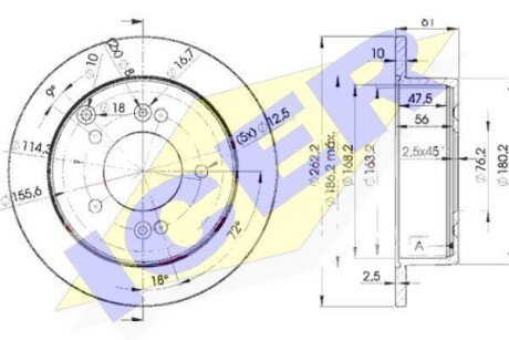 Тормозной диск ICER 78BD2905-2