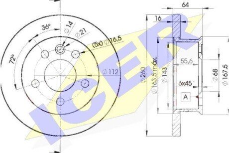 Тормозной диск ICER 78BD3013-2