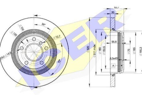 Тормозной диск ICER 78BD3215-2