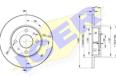 Тормозной диск ICER 78BD3465-2