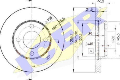 Тормозной диск ICER 78BD3633-2