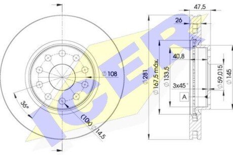 Тормозной диск ICER 78BD4639-2