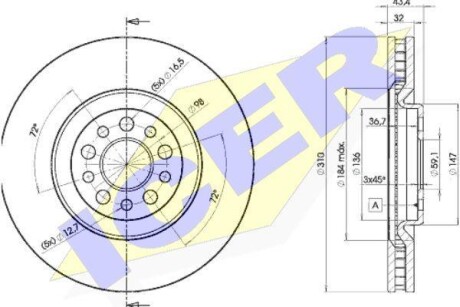 Тормозной диск ICER 78BD4684-2