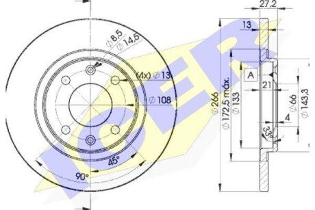 Тормозной диск ICER 78BD4692-2