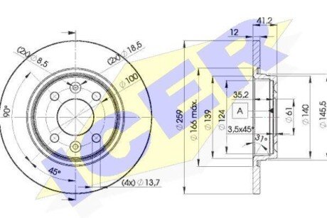 Тормозной диск ICER 78BD4707-2