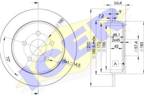 Тормозной диск ICER 78BD5114-2