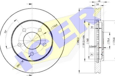 Тормозной диск ICER 78BD5347-2