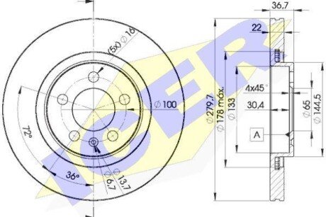 Тормозной диск ICER 78BD5603-2