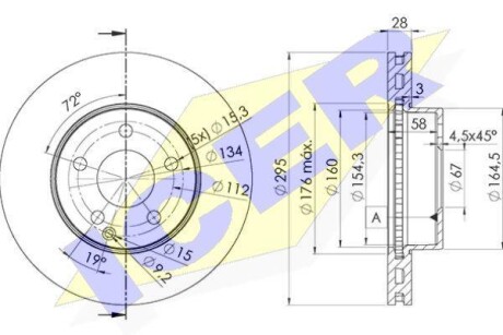 Диск гальмівний (передній) MB E-class (W211/W212/S211/S212) 02-09 (295x28) ICER 78BD64752