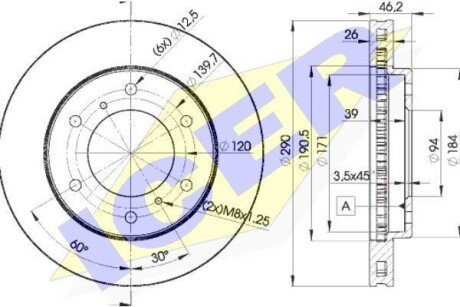 Тормозной диск ICER 78BD7116-2