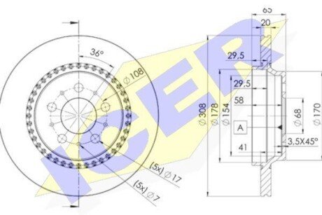 Тормозной диск ICER 78BD7302-1