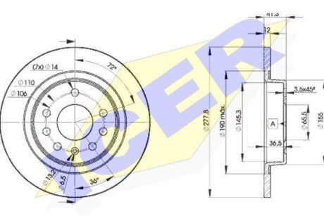 Тормозной диск ICER 78BD9115-2