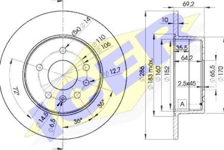 Тормозной диск ICER 78BD9210-2