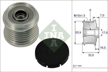 Шків генератора інерційний INA 535001410