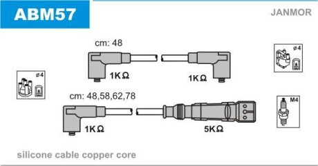 Комплект проводов зажигания Janmor ABM57