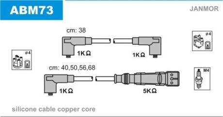 Комплект проводов зажигания Janmor ABM73